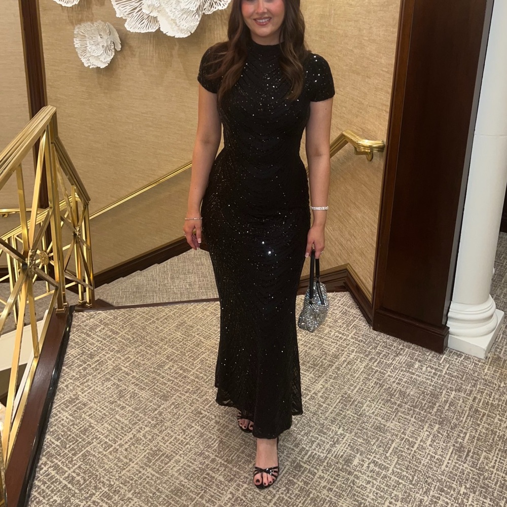 Black Sequin Gown